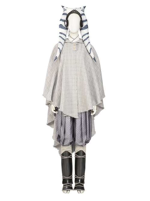 Star Wars Ahsoka Tano White Battle Suit Halloween Cosplay Costume Set Without Shoes