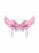 Halloween Pink Devil Feather Spliced Artificial Leather With Elastic Straps Punk Style Wing Straps