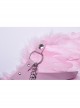 Halloween Pink Devil Feather Spliced Artificial Leather With Elastic Straps Punk Style Wing Straps