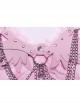 Halloween Pink Devil Feather Spliced Artificial Leather With Elastic Straps Punk Style Wing Straps