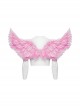 Halloween Pink Devil Feather Spliced Artificial Leather With Elastic Straps Punk Style Wing Straps