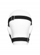 Handsome Black Artificial Leather Semi Bag Decorative Metal Rivet Dotted Punk Style Halloween Mask