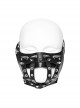 Handsome Black Artificial Leather Semi Bag Decorative Metal Rivet Dotted Punk Style Halloween Mask