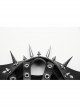 Handsome Black Artificial Leather Semi Bag Decorative Metal Rivet Dotted Punk Style Halloween Mask