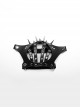 Handsome Black Artificial Leather Semi Bag Decorative Metal Rivet Dotted Punk Style Halloween Mask