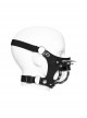 Handsome Black Artificial Leather Semi Bag Decorative Metal Rivet Dotted Punk Style Halloween Mask
