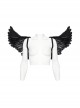 Halloween Black Devil Feather Spliced Artificial Leather With Elastic Straps Punk Style Wing Straps