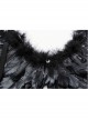 Halloween Black Devil Feather Spliced Artificial Leather With Elastic Straps Punk Style Wing Straps