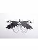 Halloween Black Devil Feather Spliced Artificial Leather With Elastic Straps Punk Style Wing Straps