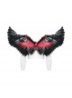 Halloween Black Red Devil Feather Spliced Artificial Leather With Elastic Straps Punk Style Wing Straps