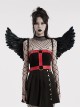 Halloween Black Red Devil Feather Spliced Artificial Leather With Elastic Straps Punk Style Wing Straps