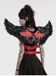 Halloween Black Red Devil Feather Spliced Artificial Leather With Elastic Straps Punk Style Wing Straps