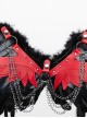 Halloween Black Red Devil Feather Spliced Artificial Leather With Elastic Straps Punk Style Wing Straps