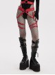 Halloween Sexy Adjustable Red Waist Leggings Punk Style Faux Leather Harness