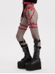 Halloween Sexy Adjustable Red Waist Leggings Punk Style Faux Leather Harness