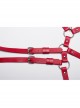 Halloween Sexy Adjustable Red Waist Leggings Punk Style Faux Leather Harness