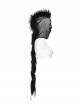 Halloween Black Mesh Spliced Wool All-Inclusive Punk Style Mohawk Hood