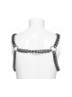 Halloween Silver And Black Thick Aluminum Chain Link Adjustable Elastic Elastic Punk Style Straps