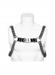 Halloween Silver And Black Thick Aluminum Chain Link Adjustable Elastic Elastic Punk Style Straps