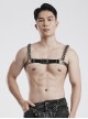 Halloween Silver And Black Thick Aluminum Chain Link Adjustable Elastic Elastic Punk Style Straps