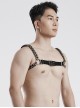 Halloween Silver And Black Thick Aluminum Chain Link Adjustable Elastic Elastic Punk Style Straps