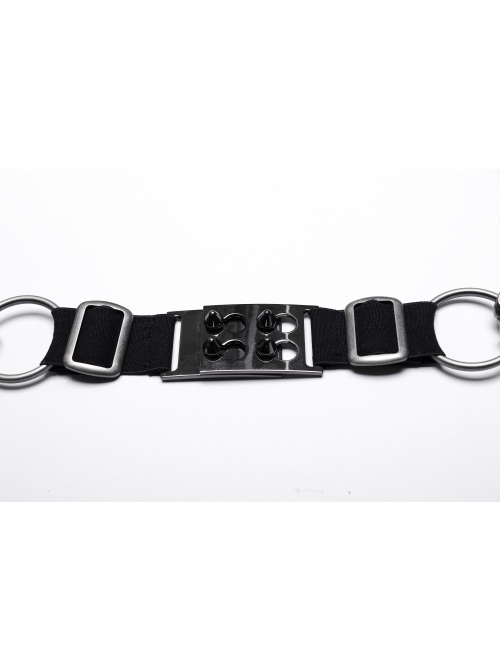Halloween Silver And Black Thick Aluminum Chain Link Adjustable Elastic Elastic Punk Style Straps
