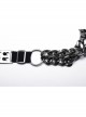 Halloween Silver And Black Thick Aluminum Chain Link Adjustable Elastic Elastic Punk Style Straps