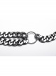 Halloween Silver And Black Thick Aluminum Chain Link Adjustable Elastic Elastic Punk Style Straps