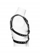 Halloween Black Double Layer Adjustable Cross Faux Leather Punk Style Men's Harness