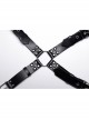Halloween Black Double Layer Adjustable Cross Faux Leather Punk Style Men's Harness
