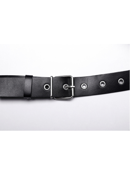 Halloween Black Double Layer Adjustable Cross Faux Leather Punk Style Men's Harness