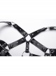 Halloween Black Double Layer Adjustable Cross Faux Leather Punk Style Men's Harness