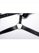Halloween Black Double Layer Adjustable Cross Faux Leather Punk Style Men's Harness