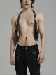 Halloween Black Cross Faux Leather With Practical Pockets And Punk Style Vest Straps