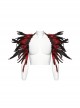 Halloween Mysterious Black And Red Spooky Feathers Decorated Gothic Style Dark Harness