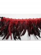 Halloween Mysterious Black And Red Spooky Feathers Decorated Gothic Style Dark Harness