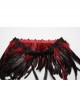 Halloween Mysterious Black And Red Spooky Feathers Decorated Gothic Style Dark Harness