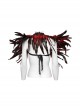 Halloween Mysterious Black And Red Spooky Feathers Decorated Gothic Style Dark Harness