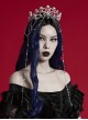 Halloween Silver Alloy Skull Glass Rhinestone Punk Style Gorgeous Headdress