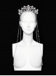 Halloween Silver Alloy Skull Glass Rhinestone Punk Style Gorgeous Headdress