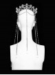 Halloween Silver Alloy Skull Glass Rhinestone Punk Style Gorgeous Headdress