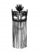 Halloween Sexy Black Lace Splicing Tassel Lace Forehead Three Dimensional Phoenix Flower Gothic Style Women's Mask