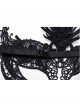 Halloween Sexy Black Lace Splicing Tassel Lace Forehead Three Dimensional Phoenix Flower Gothic Style Women's Mask