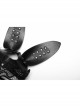 Halloween Black Lace Spliced Artificial Leather Three Dimensional Rabbit Ears Gothic Style Bunny Mask