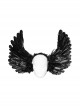 Halloween Black Exquisite Lace With Devil Feather Wings Gothic Feather Headdress