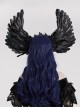 Halloween Black Exquisite Lace With Devil Feather Wings Gothic Feather Headdress