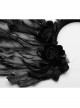 Halloween Black Exquisite Lace With Devil Feather Wings Gothic Feather Headdress