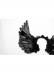 Halloween Black Exquisite Lace With Devil Feather Wings Gothic Feather Headdress