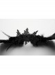 Halloween Black Exquisite Lace With Devil Feather Wings Gothic Feather Headdress
