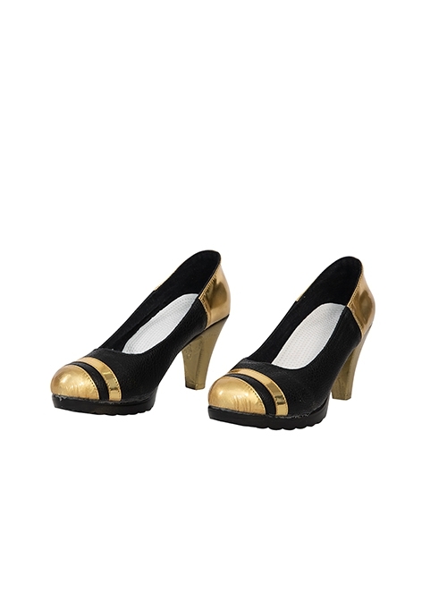 The Legend Of Zelda Tears Of The Kingdom MakeelaRiju Halloween Cosplay Accessories Black Gold High Heels